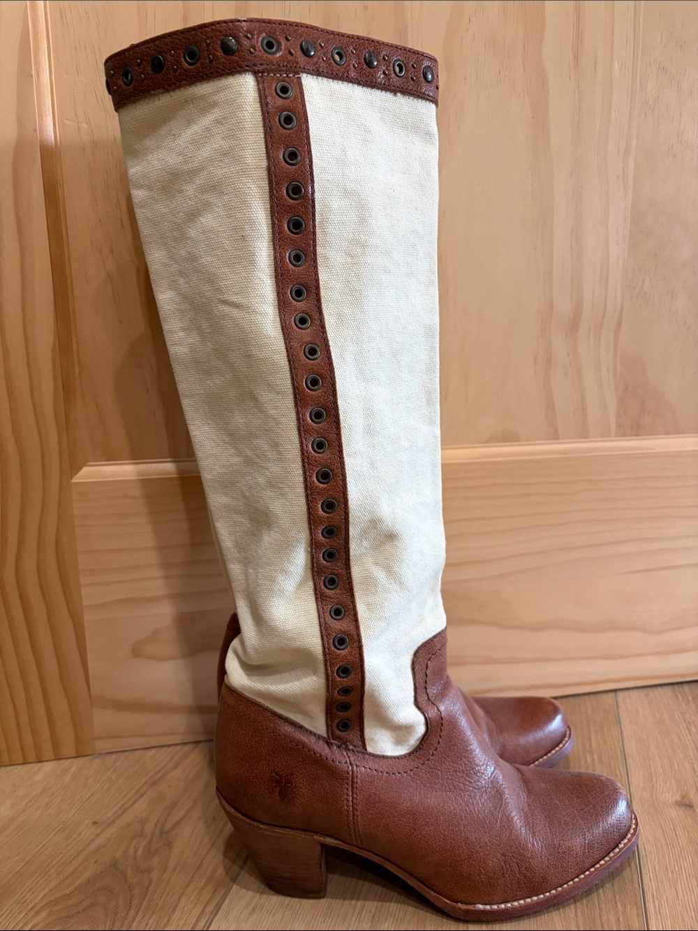 FRYE canvas and leather boots